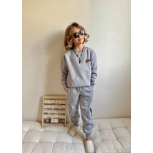 bebexy Yazılı Alt Üst Takım Gri