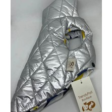 TrendyPati Köpek Montu ( Yelek ), Kapşonsuz, Gümüş Rengi