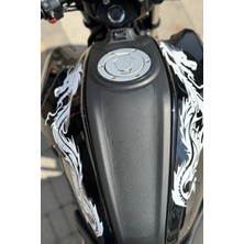 Banxtre Motorsiklet ve Motor Için Beyaz Renk Universal Tüm Motorlara Uyumlu Ejder Sticker Seti (2'LI)(40CM)