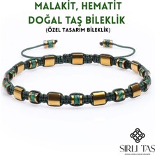 Sırlı Taş Malakit, Hematit Doğal Taş Bileklik, Kadın Bileklik, Tasarım Bileklik, Ipli Ayarlanabilir