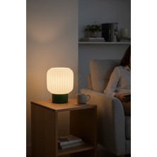 Tasarlix Beyaz Yeşil Modern Abajur- Masa Lambası