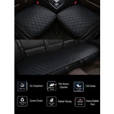 Ruselland Smart Fortwo W453 2015 ve Sonrası Ön ve Arka Takım Koltuk Minderi Siyah Deri Siyah Dikis