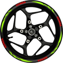 Ruselland Honda Kırmızı Yazılı  Neon(Fıstık Yeşili) Pençe Şeritli