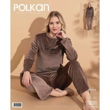 Polkan 9524 Kadife Uzun Kollu Bayan Pijama Takım