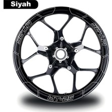 Ruselland Siyah Yamaha Mt-25 Geniş Jant Sticker Etiket Modeli