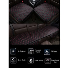 Ruselland Mitsubishi Lancer Evo Ix 2005-2007 Ön ve Arka Takım Koltuk Minderi Siyah Deri Kırmızı Dikişli