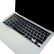 Mena Rise MacBook Klavye Koruyucu Silikon Kılıf Film Avrupa Ingilizce Baskılı Uk-Ters L Enter Tipi Touchbar Pro M1,m2 13INÇ -A2251,A2289,A2338, Pro 16 Inç A2141 Uyumlu, Ultra Ince Siyah