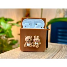 Mena Rise 1. Nesil ve 2. Nesil ile Uyumlu Ayıcık Tasarımlı Kalın Silikon Kılıf - Brown