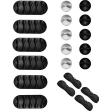 Mena Rise 20 Parça Kablo Tutucu Seti | Yapışkanlı Kablo Klipsi | Masa Üstü Kablo Düzenleyici | Şarj Kablosu, Kulaklık, Usb, Hdmı, Mouse Kablosu Için | Ofis & Ev Kullanımı | Kablo Yönetimi Çözümü