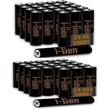 Mena Rise A175 Ultra Alkalin 24'lü Paket LR03 1.5V Aaa Ince Kalem Pil + 24'lü Paket Lr6 1.5V Aa Kalem Pil