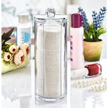 Mena Rise Lirazon Disk Pamukluk, Şeffaf Pamuk Organizeri, Kapaklı Makyaj Pamuğu Kutusu