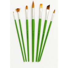 Mena Rise Fırçası Yeşil 7 Parça Akrilik Yağlıboya Fırça Seti