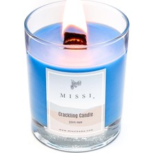 Mena Rise Fitilli Vanilya Sandal Kokulu Mavi Craklıng Vegan Mum (Çıtırtılı Mum)