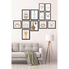 Mena Rise 12 Parça Dekoratif Mdf Tablo Seti Çerçeve Görünümlü DEKOLIADKJ046