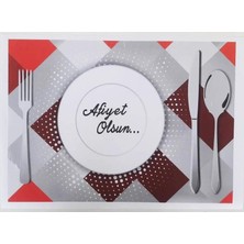 Mena Rise Servis Kağıdı Afiyet Olsun Baskılı Beyaz Masa Örtüsü - 29 x 40 Cm. - 100 Adetlik Paket