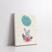 Mena Rise Tavşan Bebek Odasına Özel Kanvas Tablo - 30X40 cm