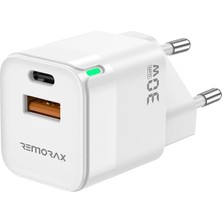 Mena Rise Qbic Pd 30WATT Gan Hızlı Şarj Aleti, A + C Girişli, Beyaz