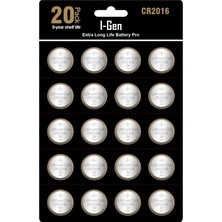 Mena Rise CR2016 Pil 20'li Paket Lityum Düğme Pil 3V 2016