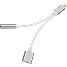 Mena Rise Lightning To 3.5mm & Lightning Dönüştürücü | Çift Çıkış Adaptörü | Yüksek Ses Kalitesi ve Hızlı Şarj | Kulaklık Desteği | Şık ve Dayanıklı Tasarım