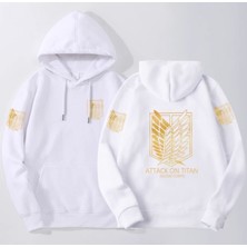 Kids Face Özel Tasarım Kapüşonlu Titan Gold Kanat Göğüs Sırt Baskılı %100 Pamuk Erkek Çocuk  Sweatshırt