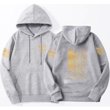 Kids Face Özel Tasarım Kapüşonlu Titan Gold Kanat Göğüs Sırt Baskılı %100 Pamuk Erkek Çocuk  Sweatshırt