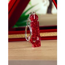 Takıda Gümüş Anahtarlık Kalp Desenli Harfli Anahtarlık Kişiye Özel Yapım Epoksi El Yapımı Kişiye Özel Hediyelik Ürün Harf Anahtarlık