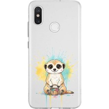 PrintiFy Xiaomi Mi 8 ile Uyumlu Splash Mirket Tasarımlı Slimfit Şeffaf Silikon Kılıf