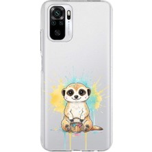 PrintiFy Redmi Note 10S ile Uyumlu Splash Mirket Tasarımlı Slimfit Şeffaf Silikon Kılıf