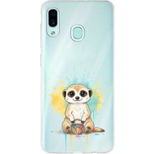PrintiFy Samsung Galaxy A30 ile Uyumlu Splash Mirket Tasarımlı Slimfit Şeffaf Silikon Kılıf