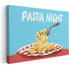 Artarilion Yatay Kanvas Tablo Spagetti Aksami Modern Duvar Tablosu Kanvas Salon Ofis Tablosu