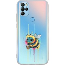 PrintiFy General Mobile Gm 21 Pro ile Uyumlu Splash Arı Tasarımlı Şeffaf Silikon Kılıf