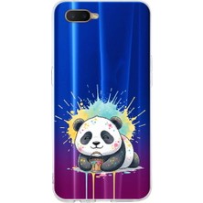 PrintiFy Oppo Rx 17 Neo ile Uyumlu Splash Panda Tasarımlı Slimfit Şeffaf Silikon Kılıf