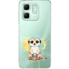 PrintiFy Infinix Hot 50I ile Uyumlu Splash Mirket Tasarımlı Şeffaf Silikon Kılıf