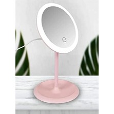 Mena Rise Mobee Dokunmatik LED Işıklı USB Li Yuvarlak Masa Üstü Makyaj Aynası Güzellik Ledli Makyaj Aynası