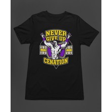 Bumeta John Cena Never Give Up Motivasyon Unisex Tişört T-Shirt