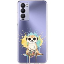 PrintiFy Tecno Camon 18 ile Uyumlu Splash Mirket Tasarımlı Şeffaf Silikon Kılıf