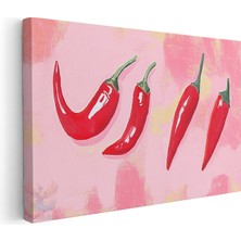 Artarilion Yatay Kanvas Tablo Soyut Kirmizi Biberler Modern Duvar Tablosu Kanvas Salon Ofis Tablosu