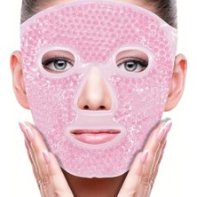 Mena Rise Terapi Jel Yüz Maskesi Soğuk ve Sıcak Boncuklu Ayarlanabilir Maske (Pembe)