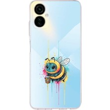 PrintiFy Tecno Camon 19 Neo ile Uyumlu Splash Arı Tasarımlı Şeffaf Silikon Kılıf