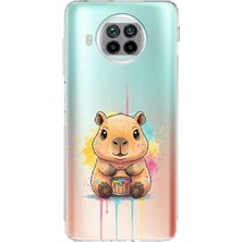 PrintiFy Xiaomi Mi 10T Lite ile Uyumlu Splash Kapibara Tasarımlı Şeffaf Silikon Kılıf
