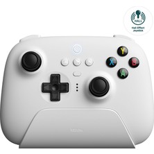 Mena Rise 8bitdo Hall Effect 2.4g Controller ve Şarj - Beyaz Windows, Pc Ipad Uyumlu