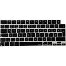 Mena Rise MacBook Klavye Koruyucu Türkçe F-Dizayn Yeni-F Baskılı Uk-Ters L Enter Tipi Air 13,6-15,3inç- Pro 14,2-16,2inç M1-M2-M3-M4 Pro Max Uyumlu, Silikon Ince Hafif Ultra Ince Tasarım Siyah
