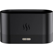 Mena Rise Renkli Şömine Tasarımı Hava Nemlendirici, Aromaterapi Özellikli Oda Kokusu, LED Işıklı Alev Efektli Buhar Makinesi (Siyah)