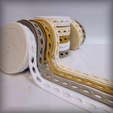 Mena Rise Desen Motifli Şerit Nakış Modeli | Nakış Aksesuar (Beyaz)