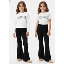 Masal Dünyası Bursa Siyah Ispanyol Paça Kız Çocuk Tayt 1-10 Yaş 1.kalite