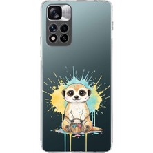 PrintiFy Xiaomi Redmi Note 11 Pro Plus 5g ile Uyumlu Splash Mirket Tasarımlı Slimfit Şeffaf Silikon Kılıf