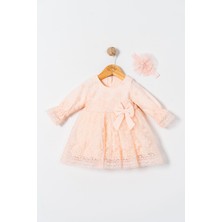 Miniday Baby Kız Bebek Mevlütlük Elbise Dantelli Bandanalı