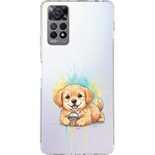 PrintiFy Redmi Note 11 Pro 5g ile Uyumlu Splash Köpek Tasarımlı Slimfit Şeffaf Silikon Kılıf
