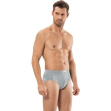 Jiber Erkek Tekli Gri Pamuklu Slip Külot