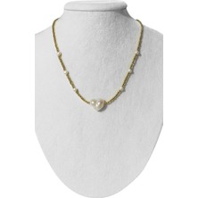 Solare Accessories Gerçek Barok Inci ve Gold Boncuk Detaylı Vintage Kolye